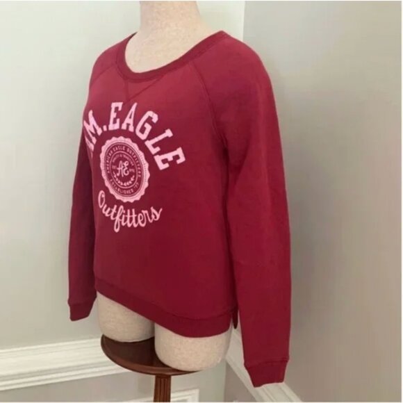 American Eagle Outfitters Crew Neck Sweatshirt Red Size XS - Picture 3 of 6